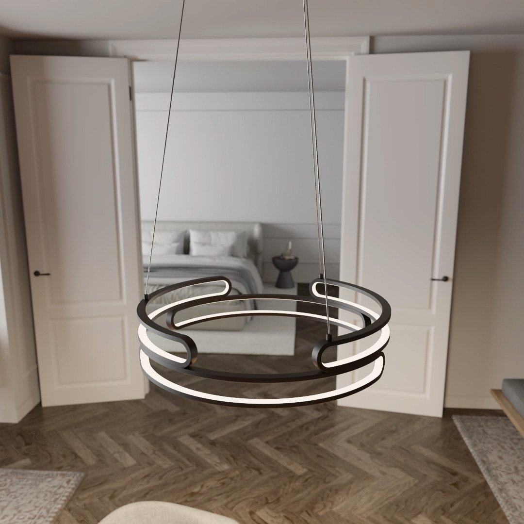 Modern LED Pendant Light  Circular Gold Metal Design - Product detail 14