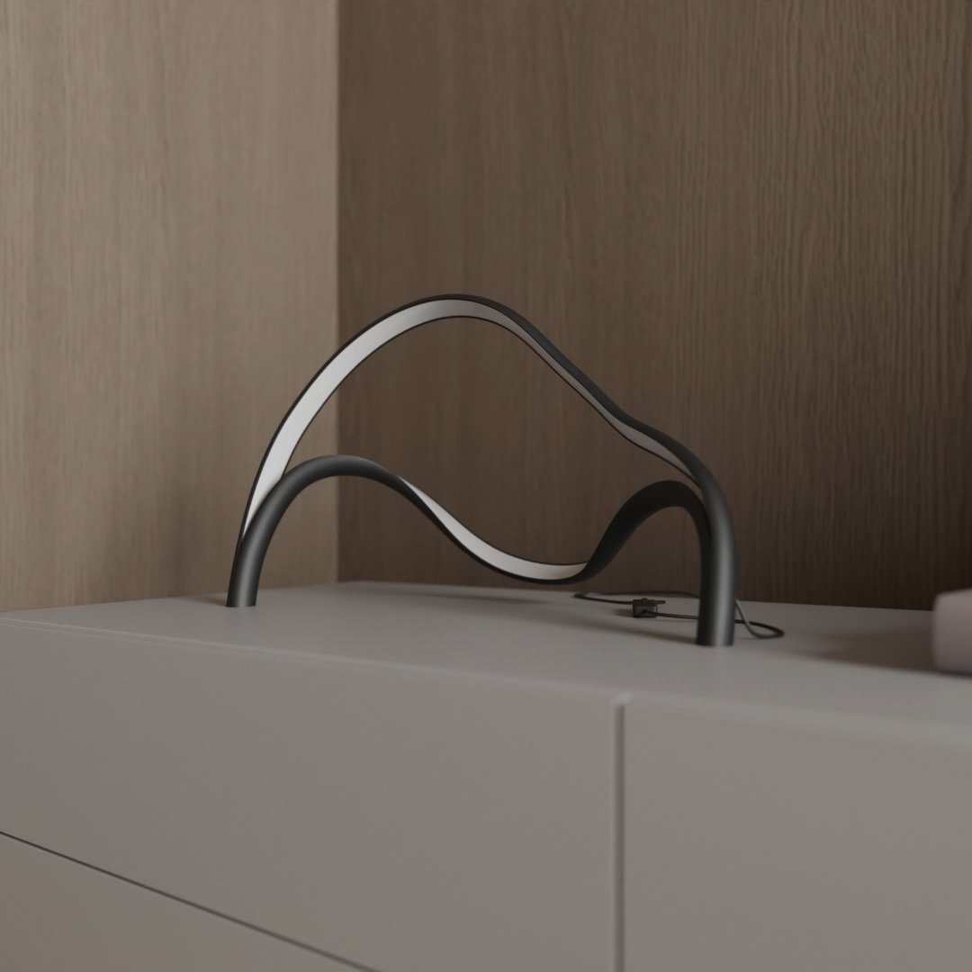 Modern LED Wall Lamp Curved Minimalist Design - Detailed view