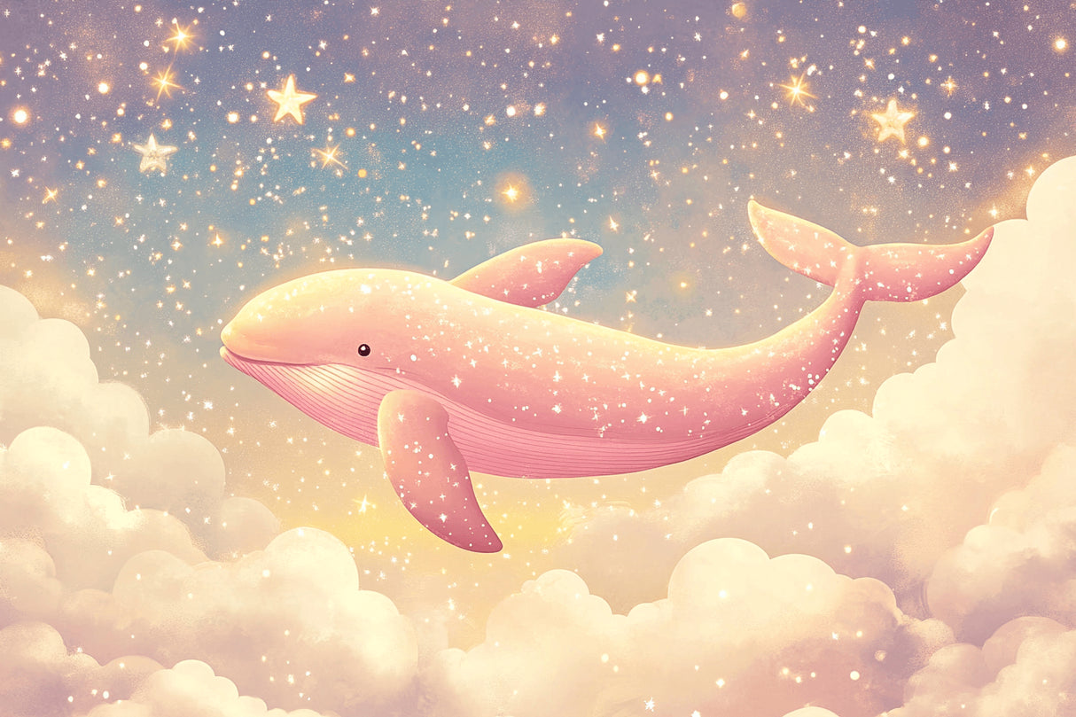 Fantasy whale wallpaper design file showing detailed starry pattern and pink color scheme