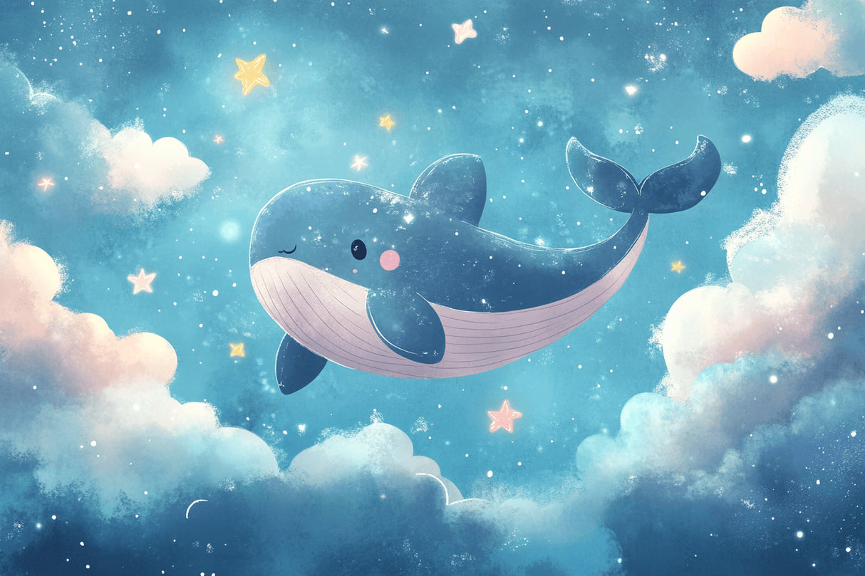 Whale and starry night ocean design file showing intricate pattern details