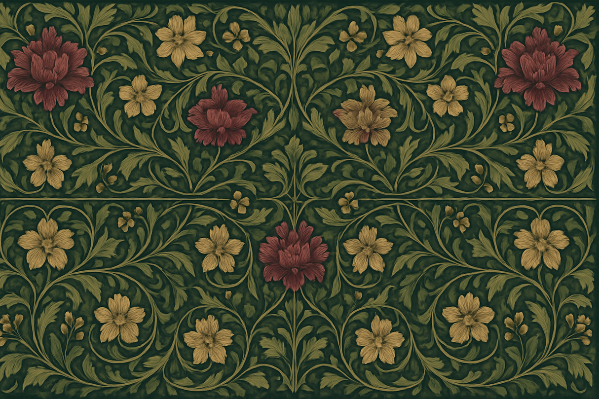 William Morris Vintage Mural Wallpaper Classic Botanical Symphony Bedroom - Wallpaper design detail 7