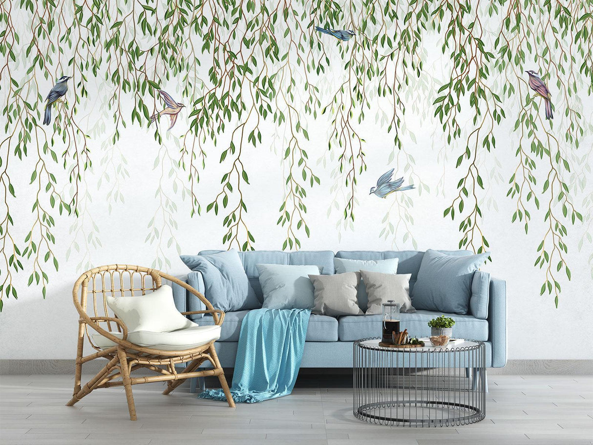 Willow tree wall art bringing nature into a reading nook