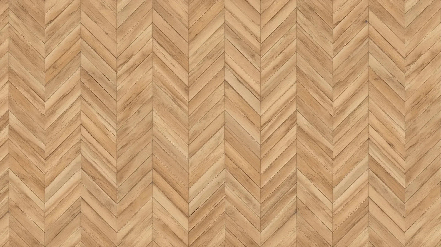 Chevron parquet wood pattern wallpaper design file showing detailed wood grain texture and warm honey tones