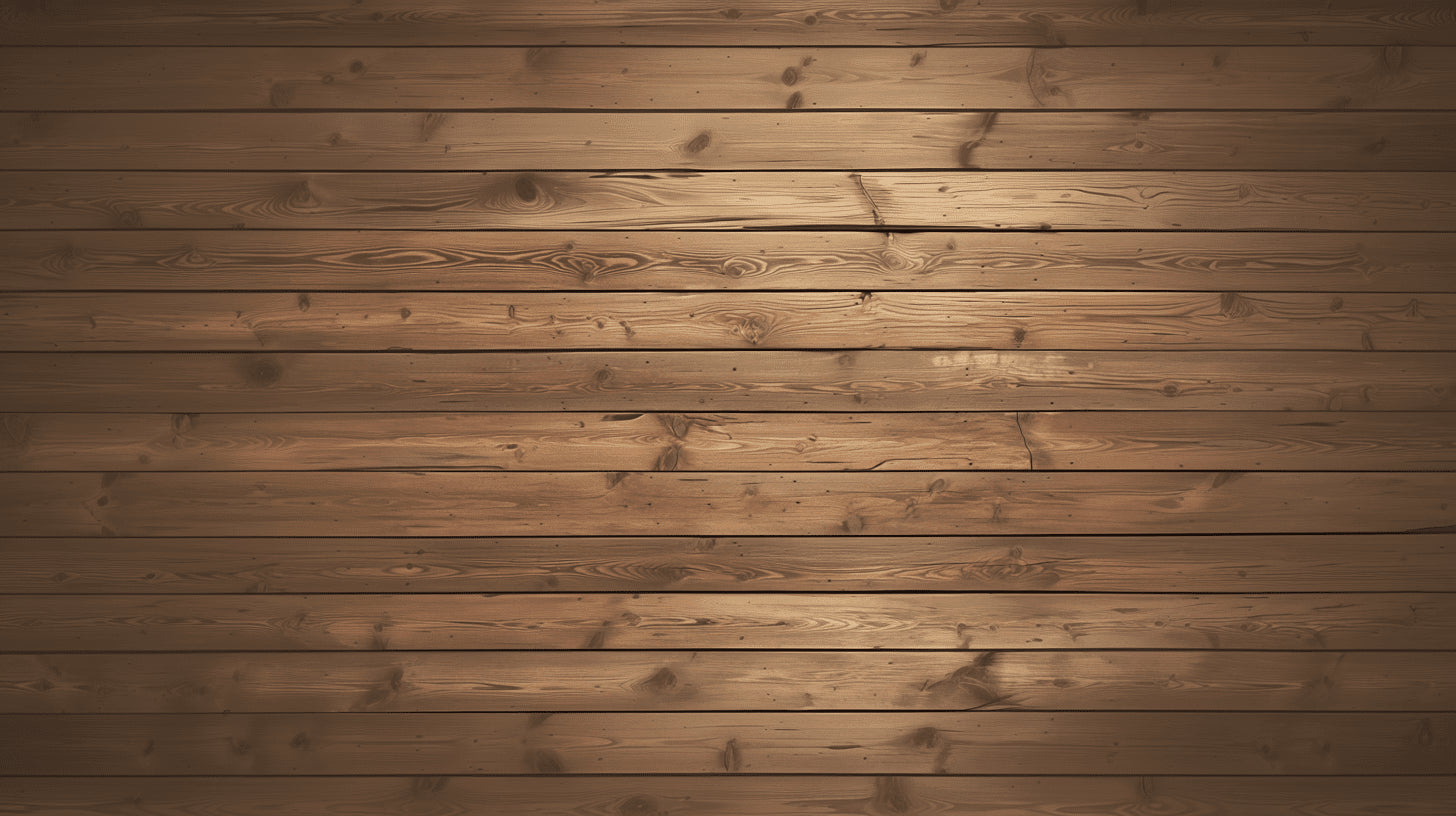 Rustic brown wood wallpaper adding warmth to a minimalist bedroom setting