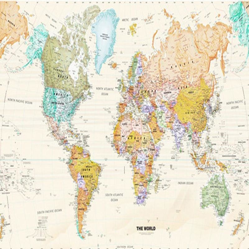 World Map Wall Design in library reading corner