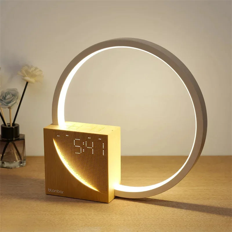 Modern Digital Alarm Clock  LED Touch Control Ring Light - Product example