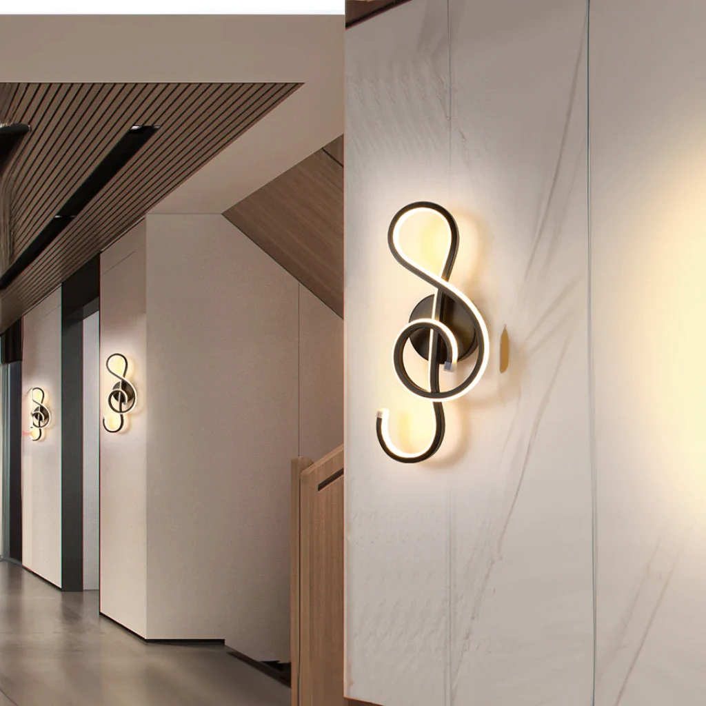 Musical Note Wall Light LED Treble Clef Design - Product showcase