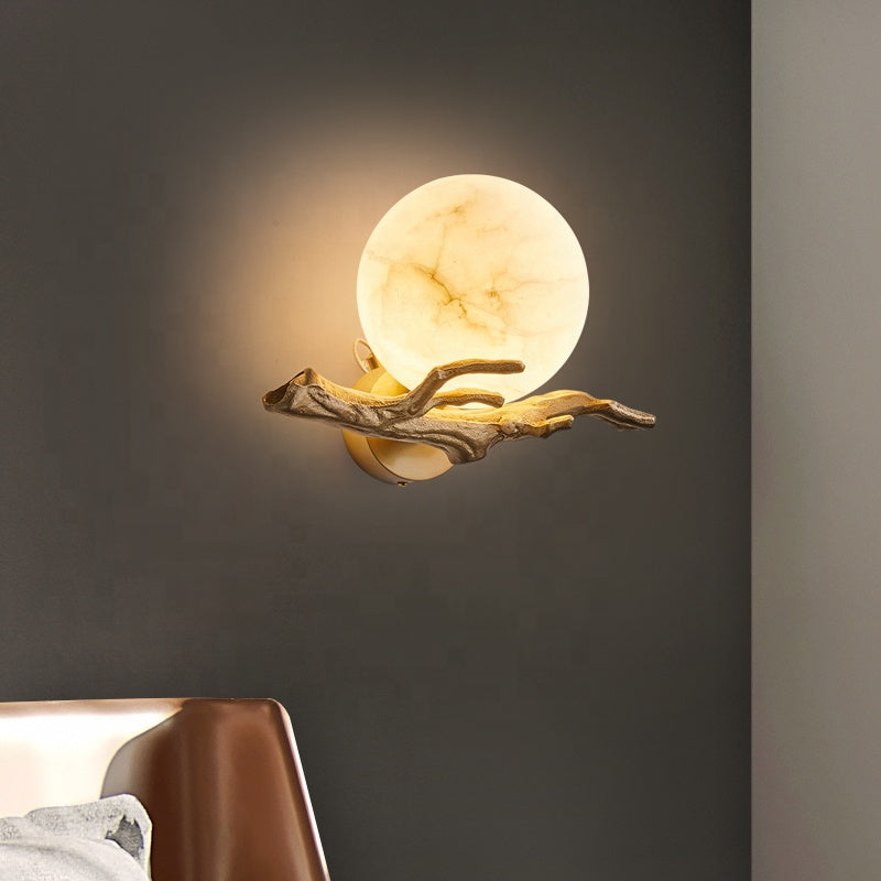 Modern Marble Wall Light Brass Branch Design - Product detail 9