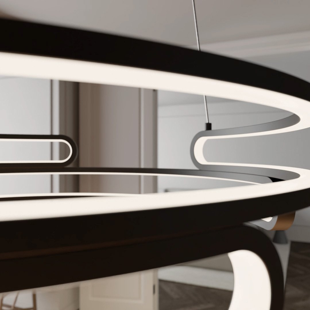 Modern LED Pendant Light  Circular Gold Metal Design - Product detail 12