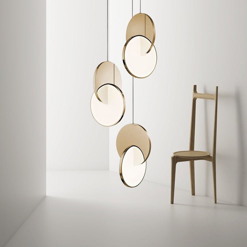 Modern LED Pendant Light Rotating Metal Disc Design - Product detail 7