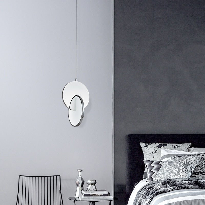 Modern LED Pendant Light Rotating Metal Disc Design - Product detail 4
