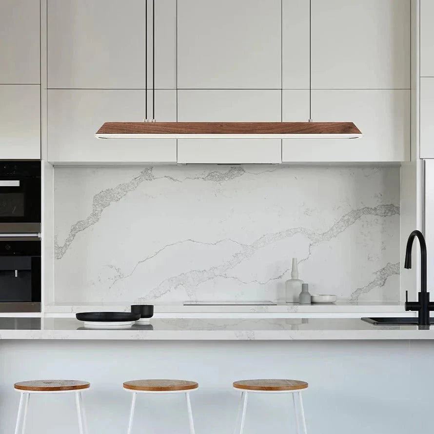 Modern LED Pendant Light Wood and Aluminum Linear Design - Product detail 4