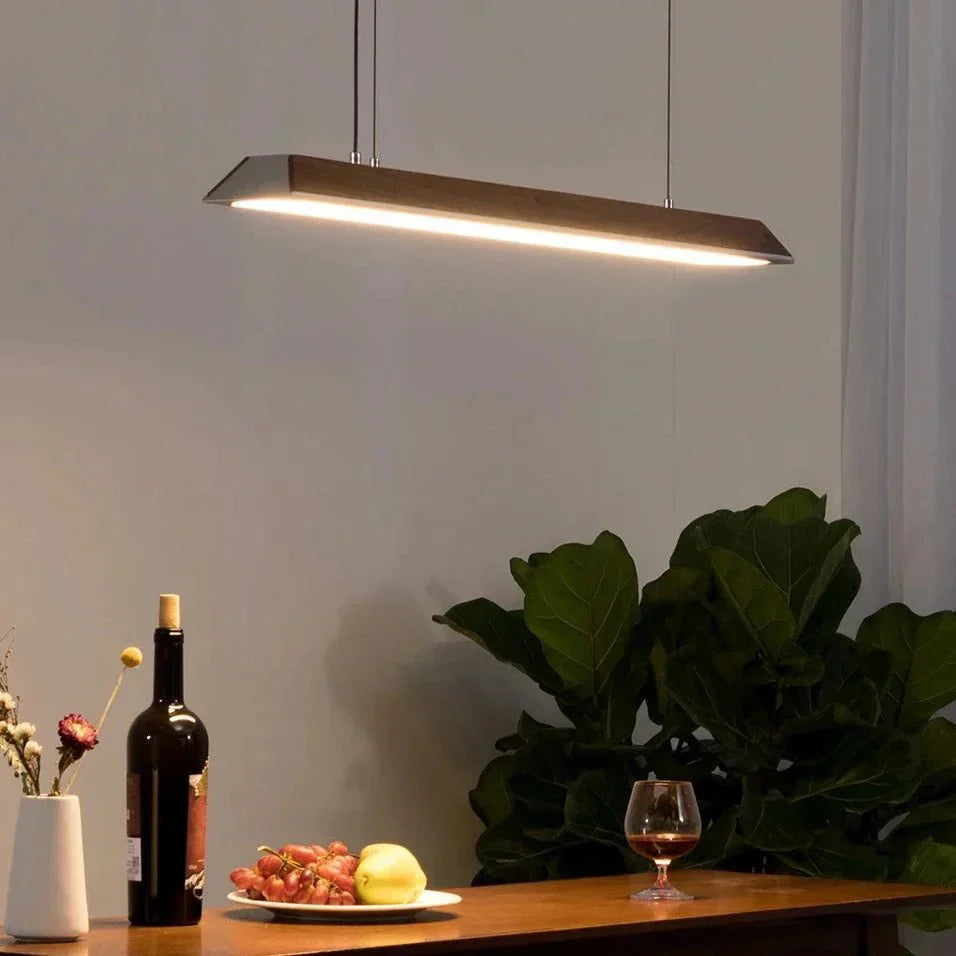 Modern LED Pendant Light Wood and Aluminum Linear Design - Product detail 7