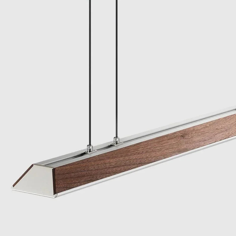 Modern LED Pendant Light Wood and Aluminum Linear Design - Product detail 9