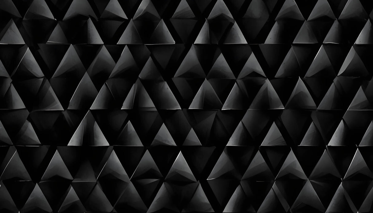 Geometric Mural Wallpaper | Black 3D Triangle Pattern