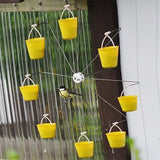 Garden Bird Feeder Wheel  Yellow Metal 8-Cup Design - Product example