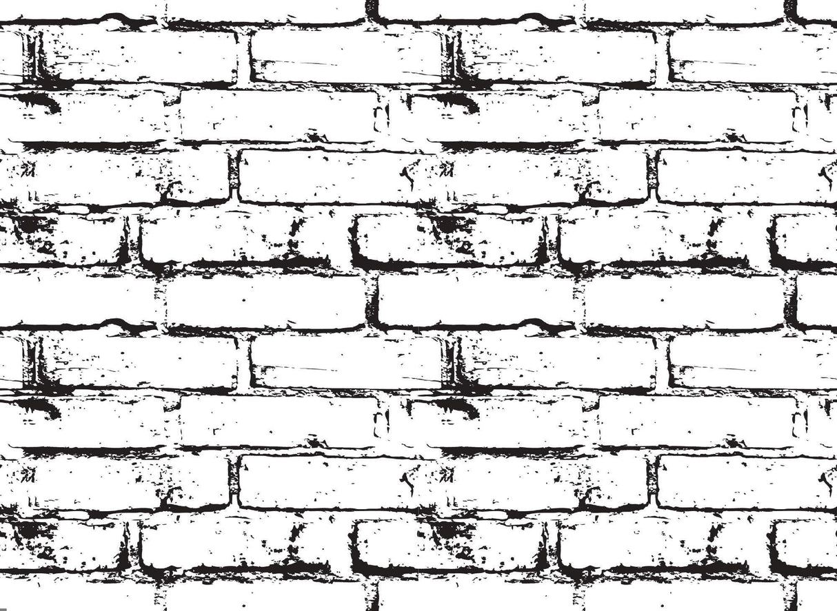 Brick Mural Wallpaper | Industrial Black and White Design