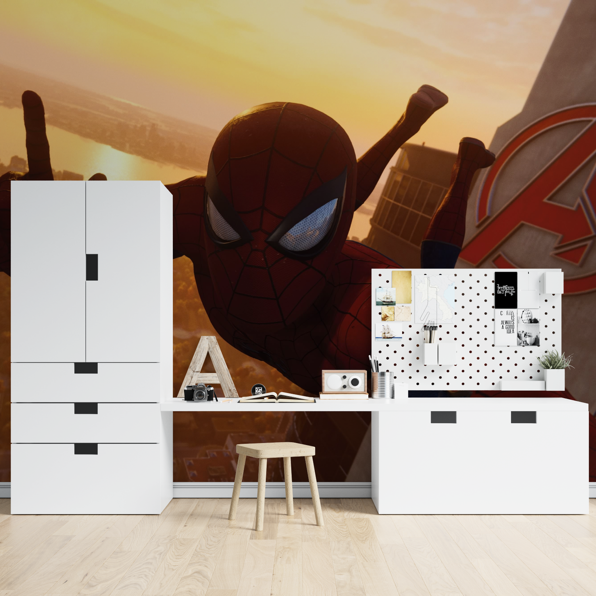 Superhero Mural Wallpaper | Spiderman and Avengers Design