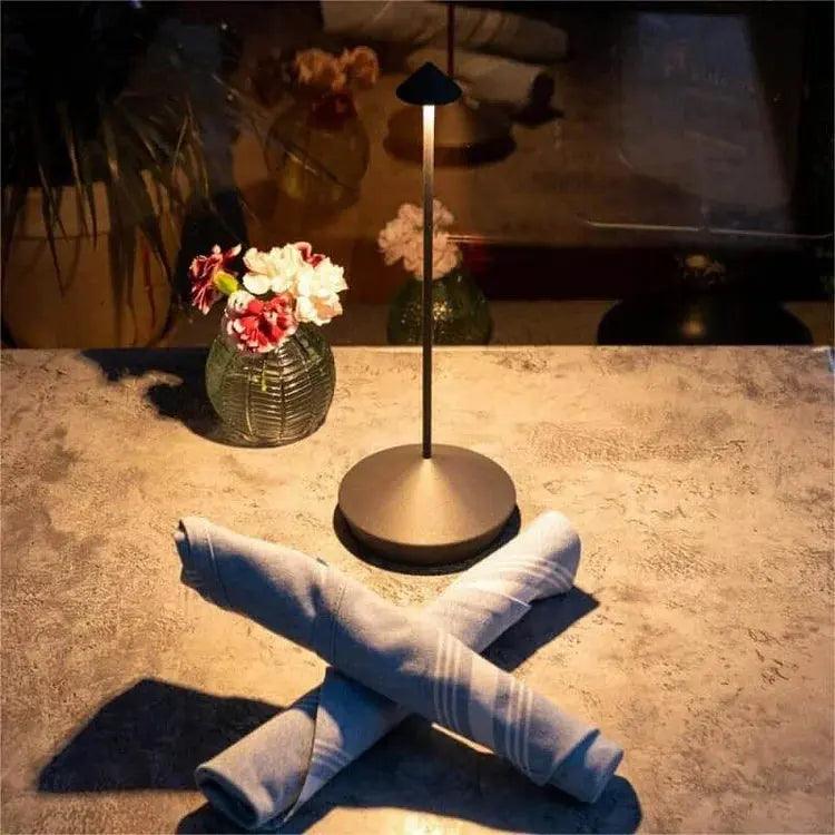 Modern LED Table Lamp  Rechargeable Aluminum Design - Detailed view