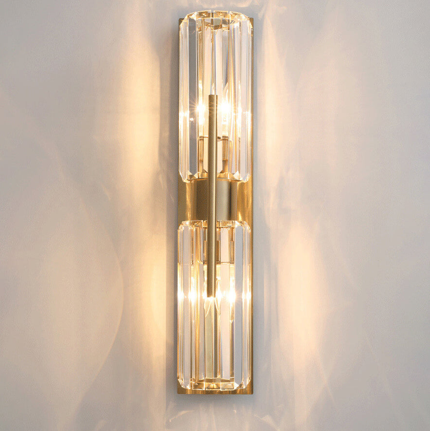 Modern Crystal Wall Light  Linear Glass Panel Design - Detailed view