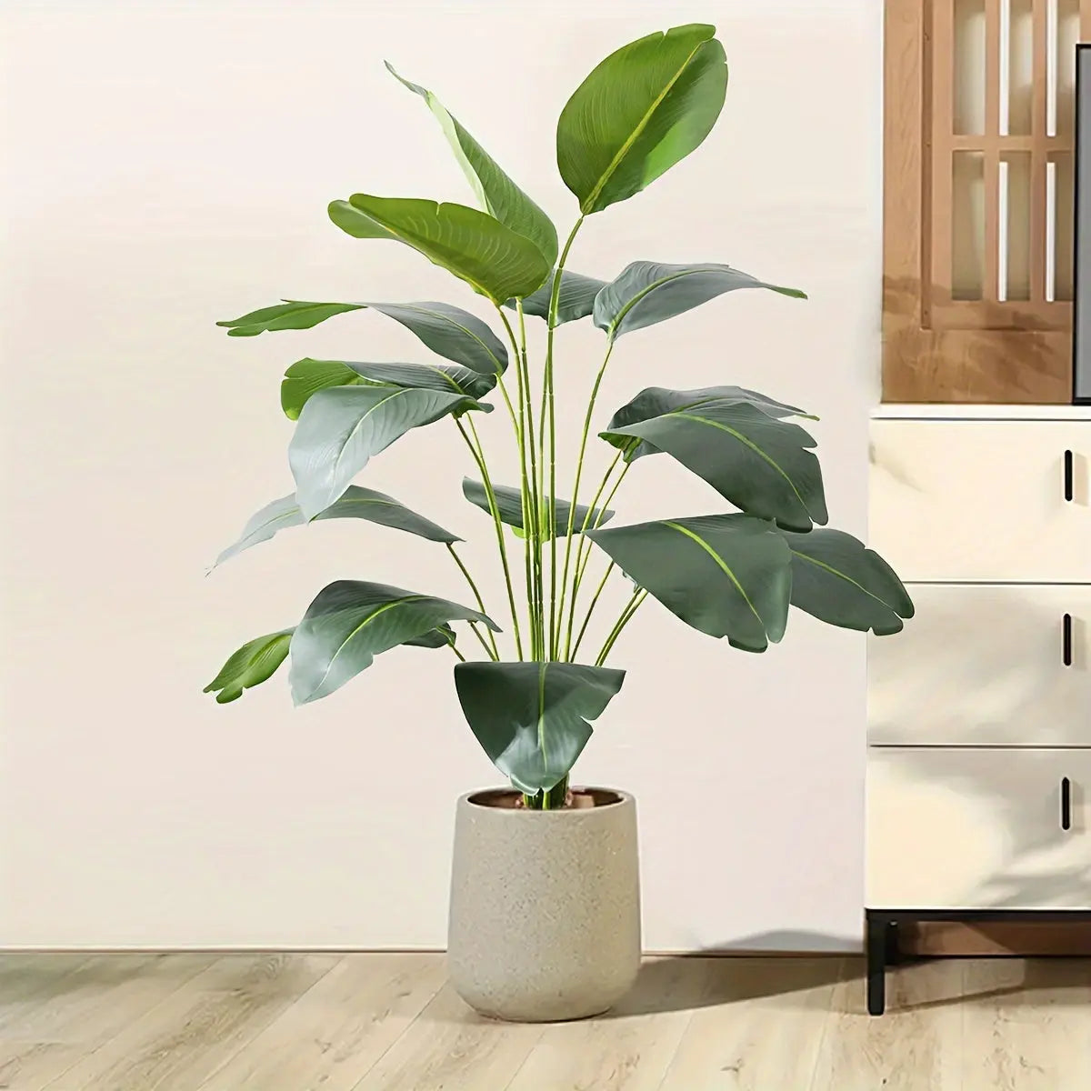 Artificial Banana Plant  Modern Ceramic Pot Design - Detailed view