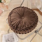 Round Velvet Cushion  Pleated Design with Center Button - Product detail 11