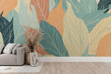 Tropical Foliage Mural Wallpaper | Modern Abstract Leaf Design