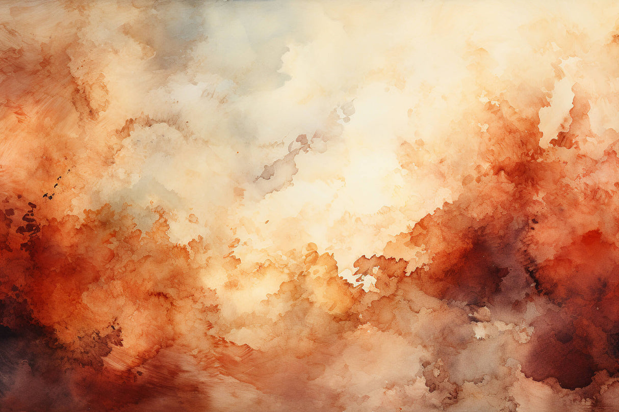 Abstract Mural Wallpaper | Terracotta Watercolor Cloud Design