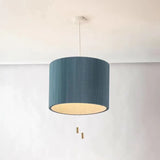 Modern Pleated Pendant Light  Adjustable LED Fabric Shade - Detailed view