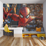 Superhero Mural Wallpaper | Spider-Man Action Scene in 3D