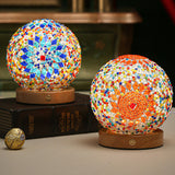 Mosaic Glass Table Lamp  Color-Changing LED Globe Design - Product detail 8