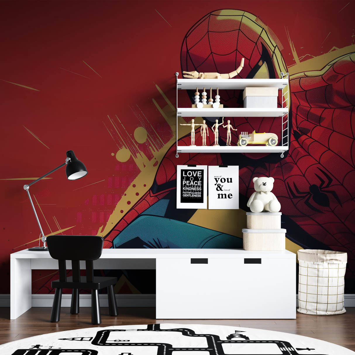 Superhero Mural Wallpaper | Spider-Man Comic Art Design