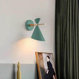 Modern Horn Wall Lamp  White Metal Wood Accent - Product example