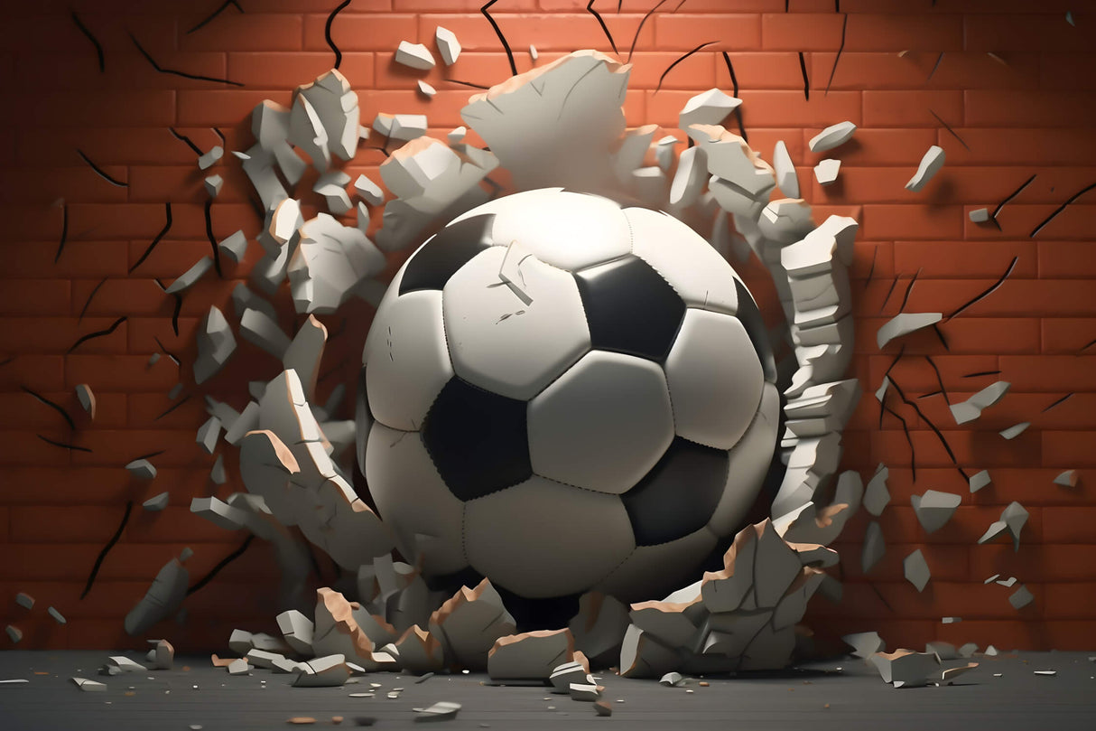 Football Mural Wallpaper | 3D Dynamic White Design