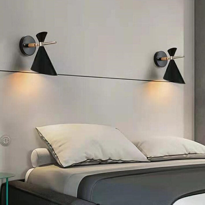Modern Horn Wall Lamp  White Metal Wood Accent - Product detail 4