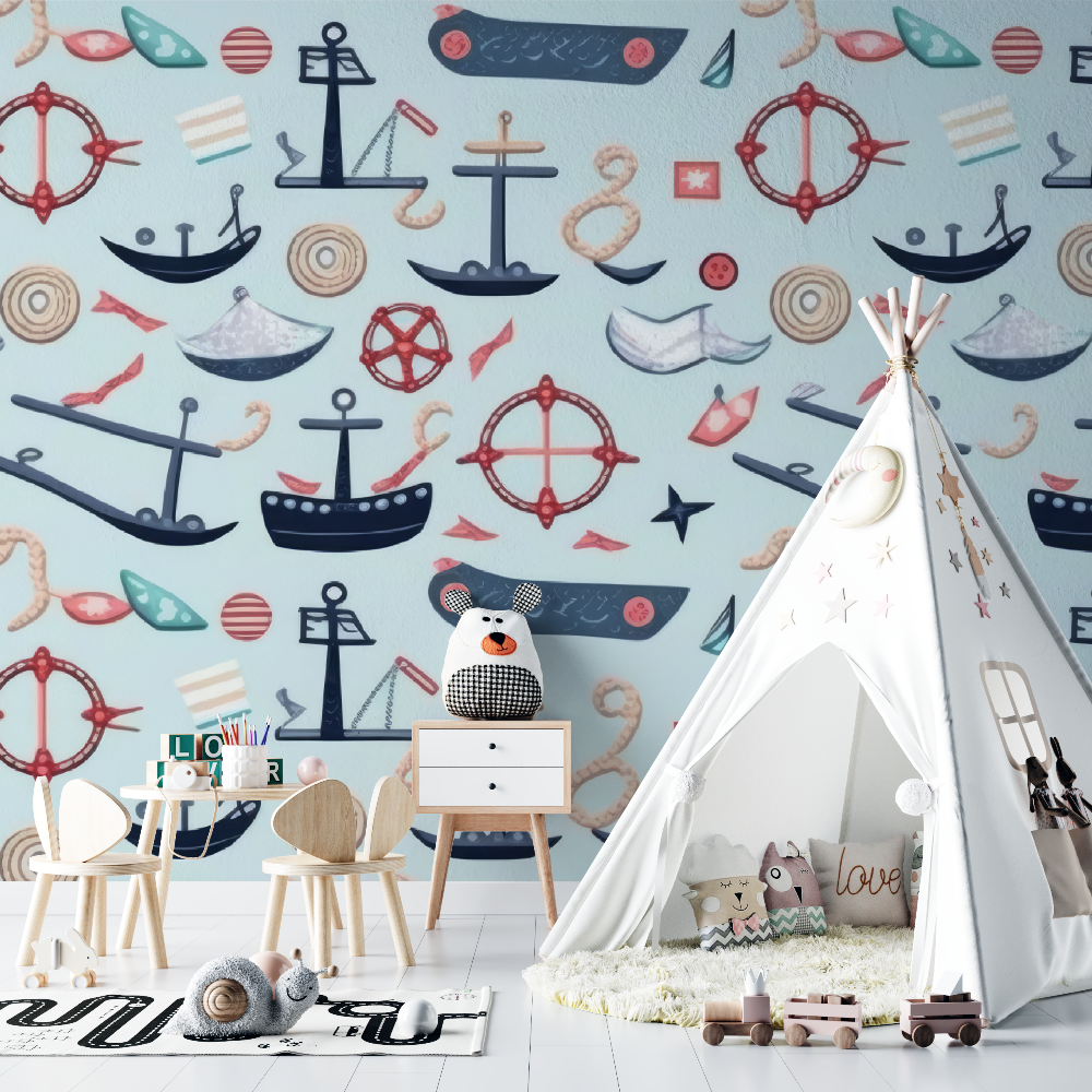 Nautical Mural Wallpaper | Kids Marine Adventure Design