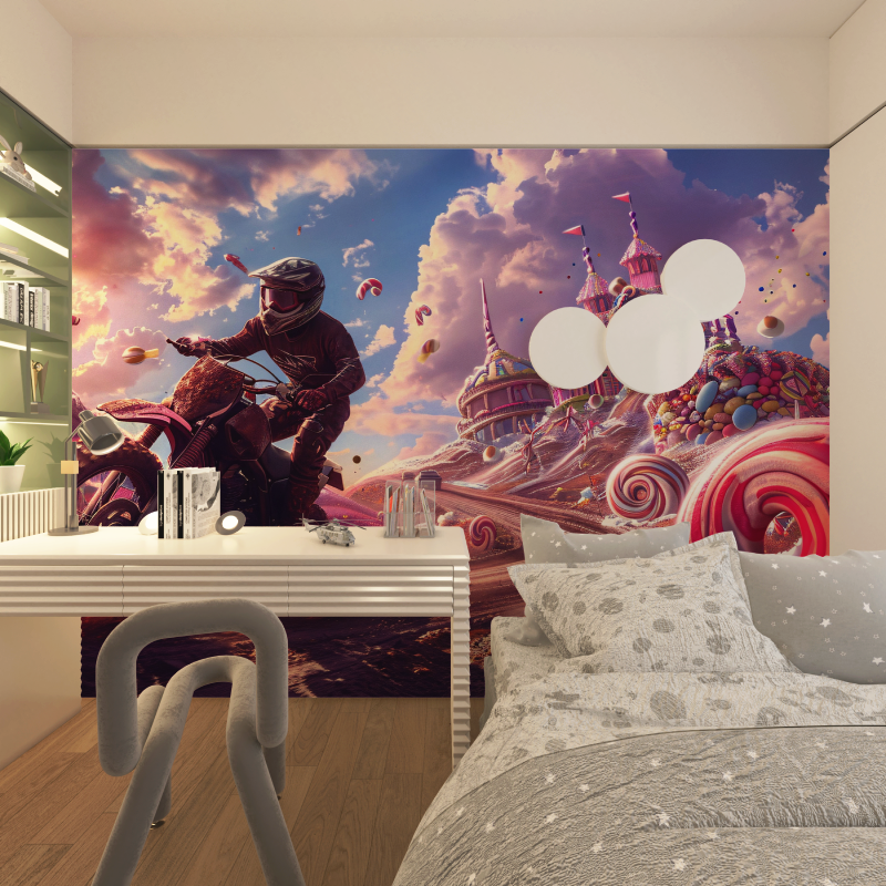 Sport Mural Wallpaper | Fantasy Motocross Adventure Castle