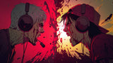 Anime Mural Wallpaper | Dynamic Gaming Theme in Red and Black