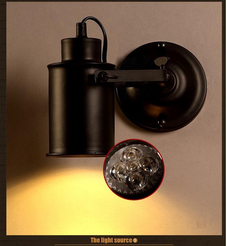 Industrial Wall Sconce  Adjustable Black Iron Design - Product example
