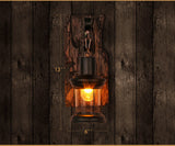 Rustic Wall Sconce  Glass Lantern With Wood Mount - Product detail 4
