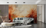 Abstract Mural Wallpaper | Terracotta Watercolor Cloud Design
