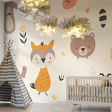 Forest Animals Mural Wallpaper | Cute Nursery Design With Fox and Bear