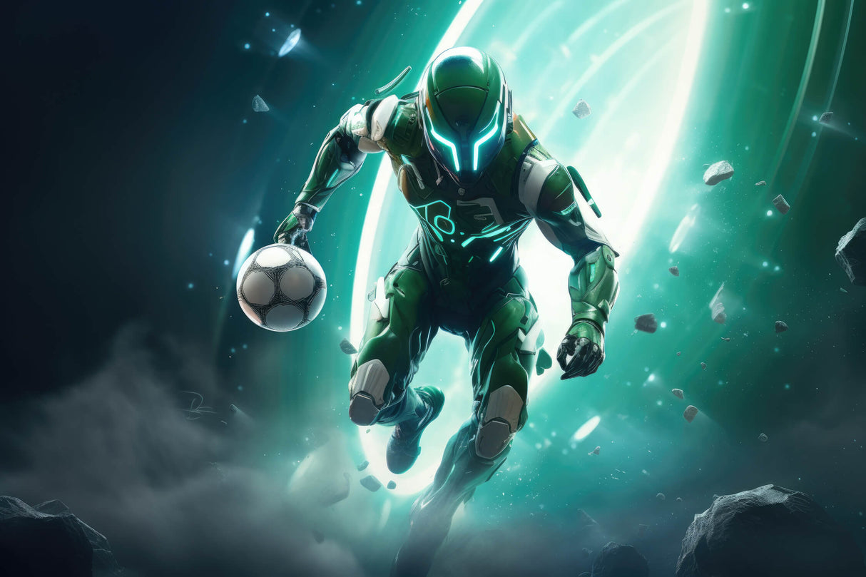 Gamer Mural Wallpaper | Futuristic Football Space Design