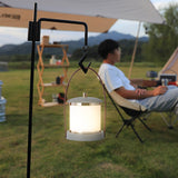 Portable LED Lantern  Modern Gray With Leather Handle - Detailed view