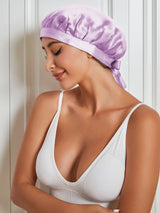 Silk Sleep Cap  Mulberry Silk Hair Protection With Ribbon - Product detail 6