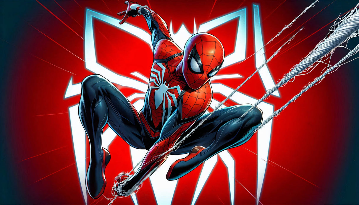 Superhero Mural Wallpaper | Dynamic Spider Design in Red