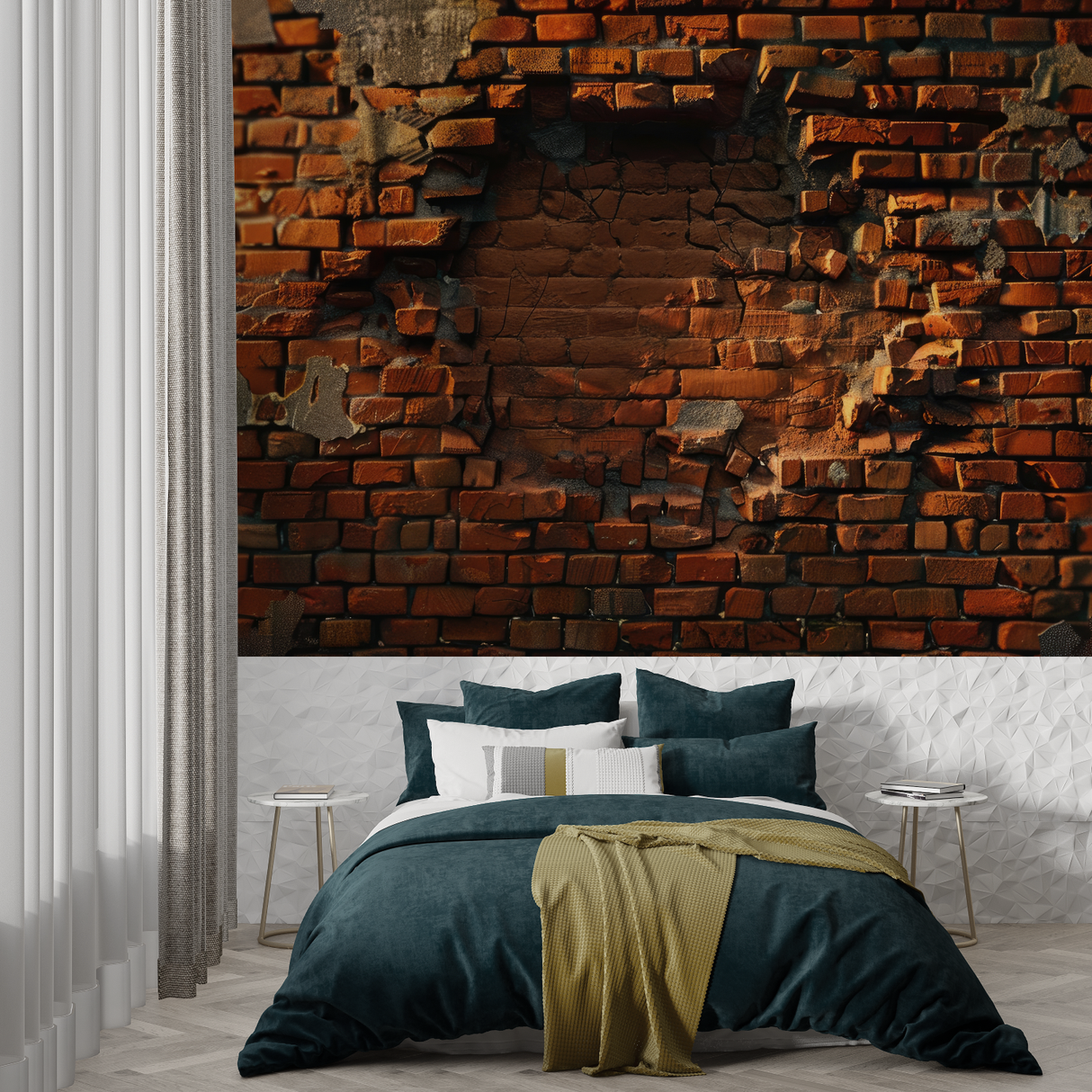 Brick Mural Wallpaper | Industrial Terracotta Design