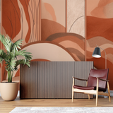 Abstract Mural Wallpaper | Terracotta Waves Design