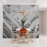 Geometric Mural Wallpaper | Modern Grey and White Pattern