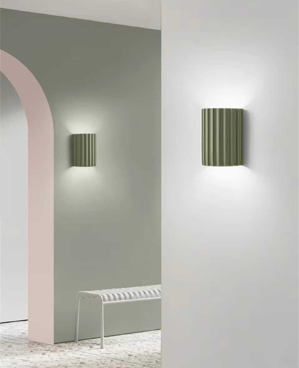 Modern Wall Sconce  Fluted Resin Shade Design - Product detail 6